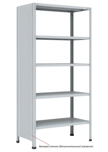 Стеллаж металлический Титан МС-750 2500x700x400/3